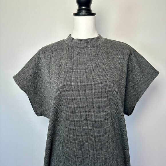 MADEWELL mockneck tee dress in glen plaid size XL - Picture 4 of 5